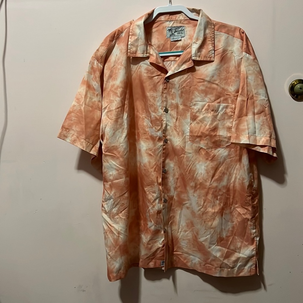 Solid tie-dyed button down